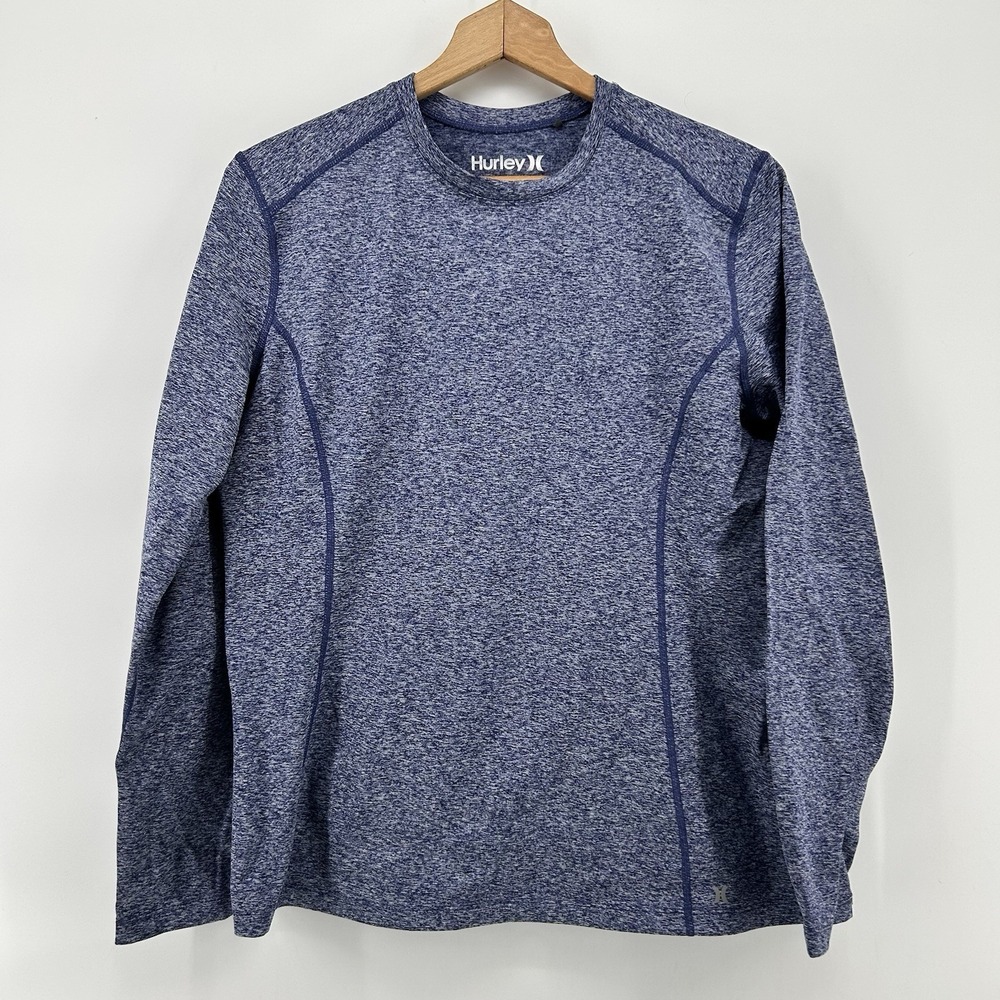 Hurley Performance Pullover Womens Large Heather Blue Fleece Lined Top NWOT
